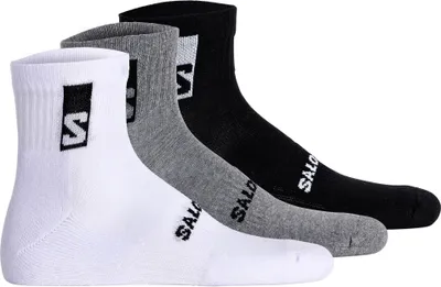 Produktbild von Salomon Uni Quartersocken, 3er Pack - EVERYDAY ANKLE, Frottee, Stütz-Zone, Logo Schwarz/Weiß/Grau 45-47