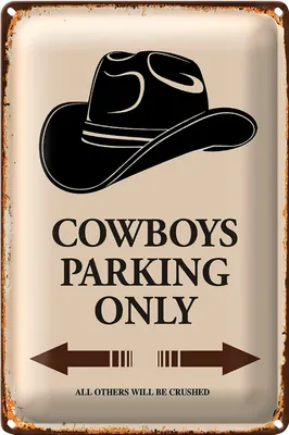 Produktbild von Blechschild Spruch 20x30cm Cowboys parking only