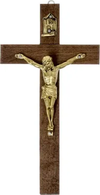Produktbild von Holz-Hängekreuz, braun, 10,5 x 20 cm