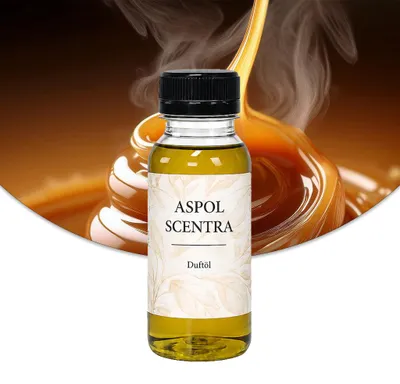 Produktbild von Aspol Scentra Rauchiges Karamell UFIREADY Duftöl für Kerzen 100 ml, KI-generiertes Bild