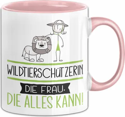 Produktbild von Wildtierschützerin Geschenk Tasse Becher Die Frau Die Allen Kann Geschenkidee für eine Wildtierschützerin Lustig (Rosa)