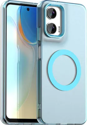 Obrázek produktu pro Pouzdro pro Motorola Moto G35, kompatibilní s MagSafe, tenké poloprůhledné matné nárazuvzdorné pouzdro na telefon Modrý