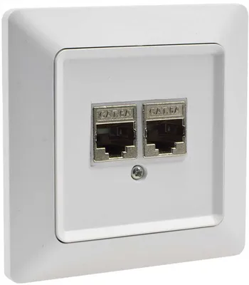 Produktbild von ChiliTec 22782 MILOS Netzwerk-Dose 2x CAT6 inkl. Rahmen, UP, matt weiß