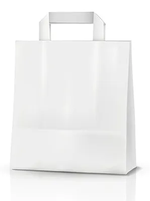 Produktbild von 250x Papiertragetaschen aus Kraftpapier 220+100x280mm weiß 70 gr.