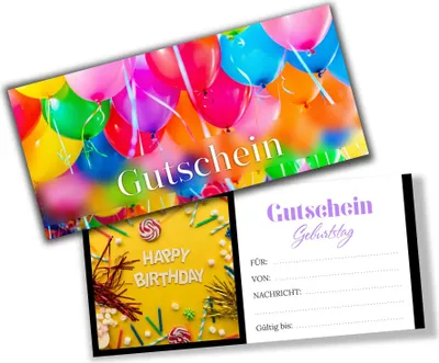 Produktbild von itenga Geschenkgutschein Fotodesign - Motiv GEBURTSTAG Postkarte zum Ausfüllen  21,0 x 9,8 cm