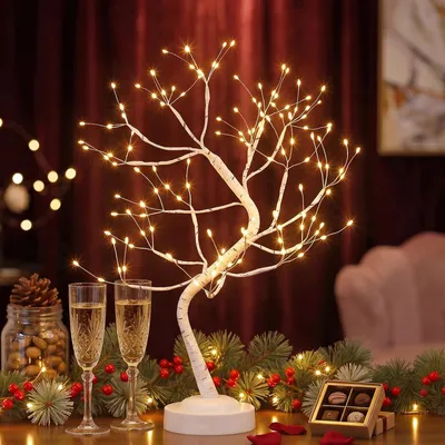 Imagen del producto de Árbol de luces LED con 108 luces, árbol decorativo con 8 modos de iluminación, luz blanca cálida