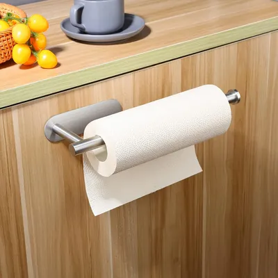 Produktbild von Küchenrollenhalter ohne Bohren/Bohren, küchenrollenhalter Wand, küchenpapierhalter Edelstahl, Silber