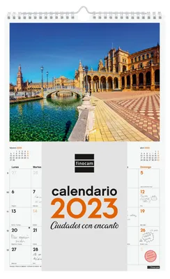Wandkalender 2023, Spiralbindung, 12 Monate, Städte, Spanisch