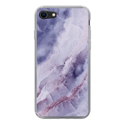 Produktbild von MuchoWow® Handyhülle Schutzhülle Hülle für iPhone SE 2020 Naturstein - Lila - Edelsteine und Mineralien Silikon Softcase Handy Hülle - Kartenbesitzer