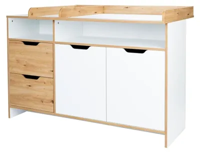 Produktbild von XXL-Wickelkommode Maxim Soft-Close und Türdämpfung Kreideweiß Artisan Oak