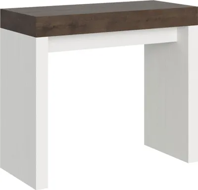 Produktbild von Ausziehbare Konsole 90x40/300 cm Roxell Mix Walnussplatte - Struktur aus weißer Esche