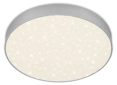 Image de Plafonnier LED BRILONER LEUCHTEN FLAME STAR, 21 W, 2000 lm, IP20, couleur argent, métal-plastique, Ø 28,7 cm