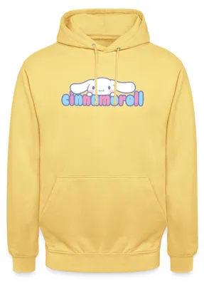 Produktbild von Spreadshirt Cinnamoroll Guckt Über Schriftzug Uni Hoodie, M, Zitronengelb