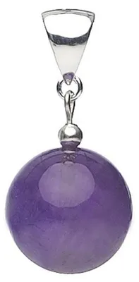 Produktbild von Anhänger aus echtem Amethyst & 925 Silber violett lila glatt Kugel Halsschmuck Damen