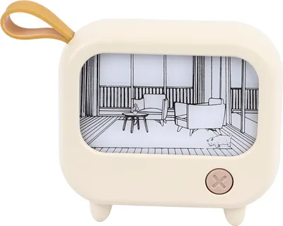 Obrázek produktu pro Svítící noční světlo ve tvaru televize 2 režimy osvětlení USB dobíjecí přenosné stolní noční lampy ložnice domácí dekorace žlutá