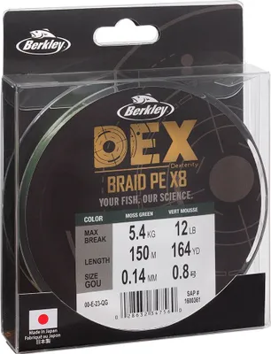 Obrázek produktu pro Berkley Dex X8 150 M pletená šňůra Transparentní 0,040 mm Transparentní 0,040 mm