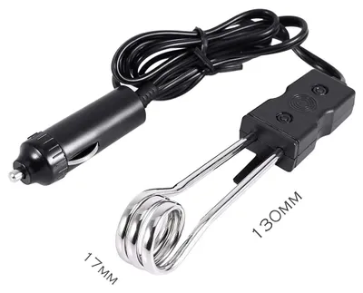 Tauchsieder 12 V/24 V, 140 W, Edelstahl, für Auto, Camping, Reisen