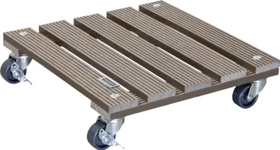 Produktbild von WAGNER Pflanzenroller WPC 29 x 29 x 7,5 cm, für außen & innen, taupe, wetterfest, 2 Feststeller, Tragkraft 80 kg - 20053101