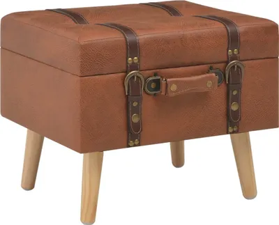 Obrázek produktu pro Stolička s úložným prostorem 40 cm bronzová umělá kůže