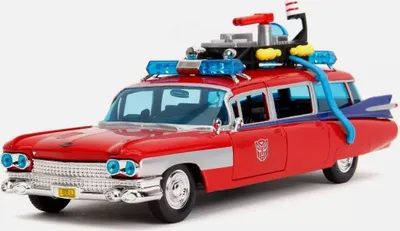 Produktbild von CADILLAC Ghostbusters ECTO-1 X Rot - TRANSFORMERS, JAD35466, Maßstab1/24, JADA TOYS