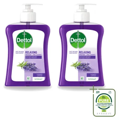 Obrázek produktu pro 2 kusy tekutého mýdla Dettol na ruce – vůně levandule – 250 ml – balení
