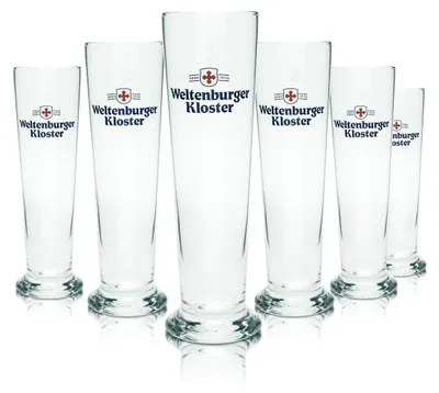 Produktbild von 6x Weltenburger Kloster Bierglas 0,5l Pokalglas Gläser Set Brauerei Gastro Eiche