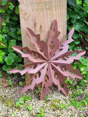 Produktbild von Edelrost Wandbild Schneekristall, 3D