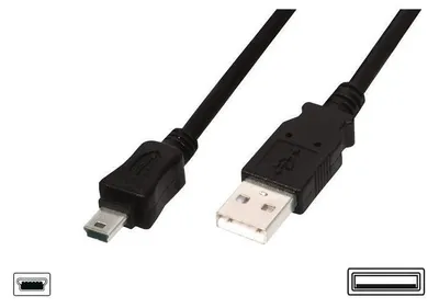 Image de DIGITUS USB 2.0 Anschlusskabel Typ A -mini B St/St 1.0m, sw