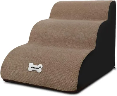Produktbild von Hunderampe 3 Stufen, hellbraun, Schaumstoff, für Sofa