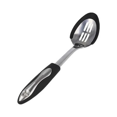 Produktbild von Gemüselöffel EUROHOME Buffetlöffel 37 cm Kartoffellöffel Vorlegelöffel - Edelstahl Silikonkante Servierlöffel - Löffel für Antihaftbeschichtung