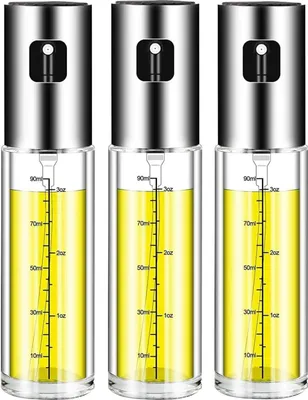 Produktbild von 3 Stück Oil Sprayer Olivenöl Sprüher,100ml Transparent Öl Sprayer mit Skala | Für Küche, Kochen und Backen