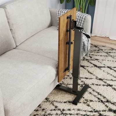 Produktbild von WISFOR Mobiler Laptoptisch für Bett, höhenverstellbar Beistelltisch, Stehtisch Couchtisch mit Gasfeder & Rollen, Höhe 73,5-97cm