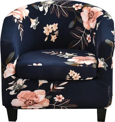 Obrázek produktu pro 2 kusy Stretch Couch Cover Printed Club Chair Cover Geometrický vzor Tub Chair Cover, Blue Flower