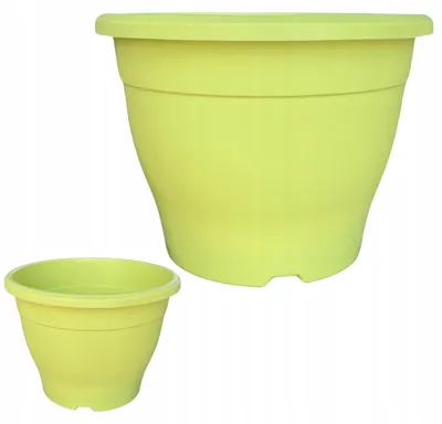 Produktbild von Gelber Plastik-Blumentopf für Balkon und Fensterbank