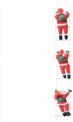 Produktbild von Famanu Weihnachtsmann auf Leiter - Einzigartige Weihnachtsdekoration für Innen und Außen