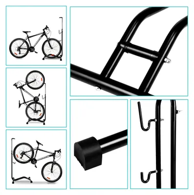 Produktbild von 2 x 3-in-1 Fahrradständer für 20 bis 29 Zoll Räder, Wartungsständer für horizontale und vertikale Nutzung, höhenverstellbar, geeignet für Vorder- oder Hinterrad