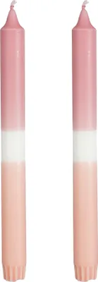 Produktbild von Mica Decorations Dip-dye Spitzkerzen - 2er-Set - H25 cm - Rosa