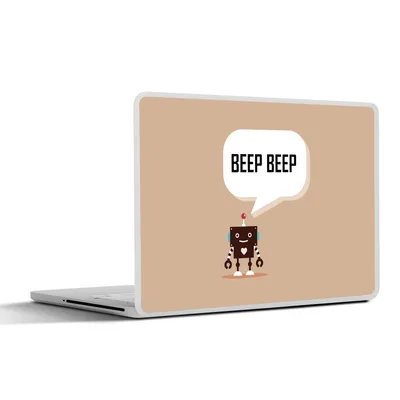 Produktbild von MuchoWow® Laptop Aufkleber Sticker Cover Sprichwörter - Zitate - Piep piep - Roboter - Herz - Kinder - Jungen 25x18 cm - Laptop-Deko