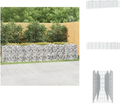 Produktbild von vidaXL Gabionen-Hochbeet mit Hochbogen 400x50x100 cm Verzinktes Eisen -  Blumentöpfe & Pflanzgefäße