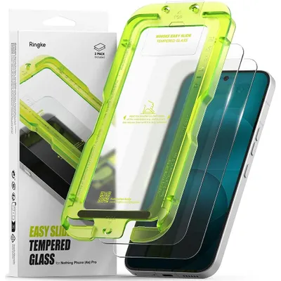 Produktbild von 2x Gehärtetes Bildschirmglas mit Applikator für Nothing Phone 4A Pro, Ringke Easy Slide, Transparent
