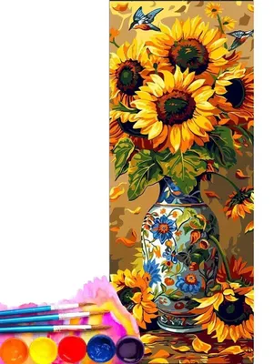 Imagen del producto de Kit de pintura por números con temática de girasoles