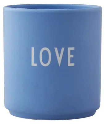 Porzellan-Kaffeetasse 250 ml, himmelblau, matt, mit Gravur