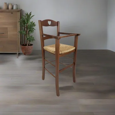 Immagine prodotto di Sediolone bimbo in legno noce e seduta paglia 708