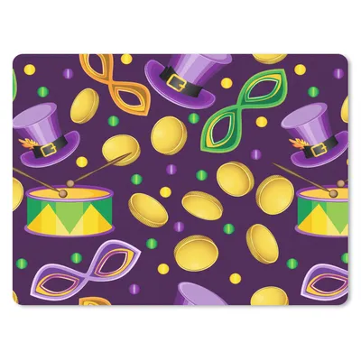 Produktbild von MuchoWow® Mauspad Mousepad Karneval - Party - Lila - Muster 23x19 cm - Mousepads - Maus Mat - Pad - Mausunterlage - Schreibtischunterlage - Mauspad