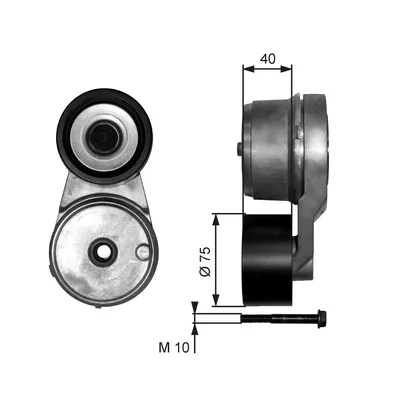 Produktbild von GATES T38541 Riemenspanner Keilrippenriemen passend für MERCEDES-BENZ Citaro (O 530) Ø40mm Rolle
