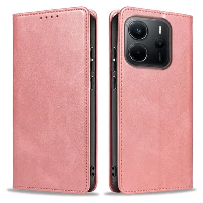 Produktbild von Handyhülle für Xiaomi Redmi Note 14 5G Kunstleder Flip Cover Hülle Klapphülle Case Kartenfach Farbe: Rosa