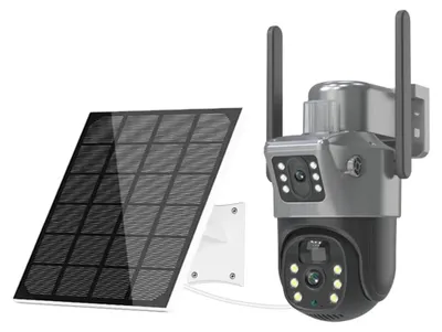 Obrázok produktu pre Vonkajšia kamera – 4K 8MP WiFi PTZ solárna kamera s dvojitou šošovkou a nočným videním