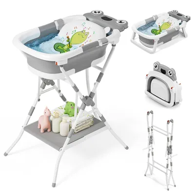 Immagine prodotto di Vaschetta da bagno pieghevole 3-in-1 con supporto