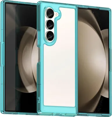 Obrázek produktu pro Pouzdro pro Samsung Galaxy Z Fold 6 průhledné, nárazuvzdorné TPU silikonové ochranné pouzdro nebesky modré