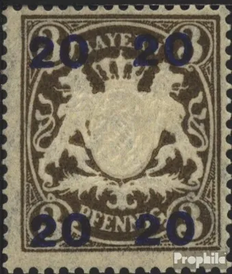 Produktbild von Briefmarken Bayern 1920 Mi 177II y (kompl.Ausg.) postfrisch Staatswappen mit Aufdruck